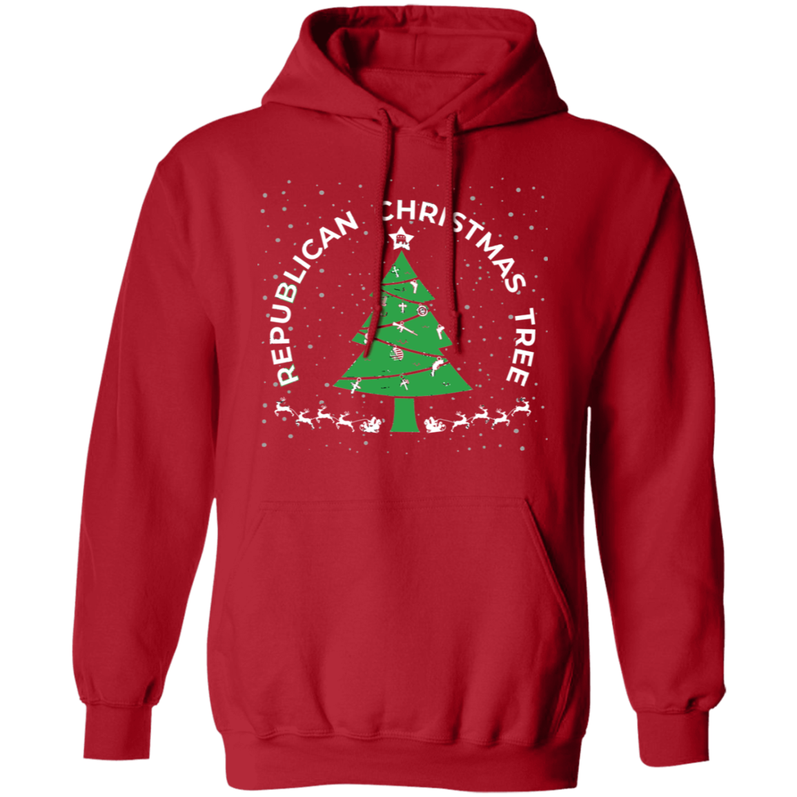 Republican Christmas Tree Ugly Christmas Pullover Hoodie
