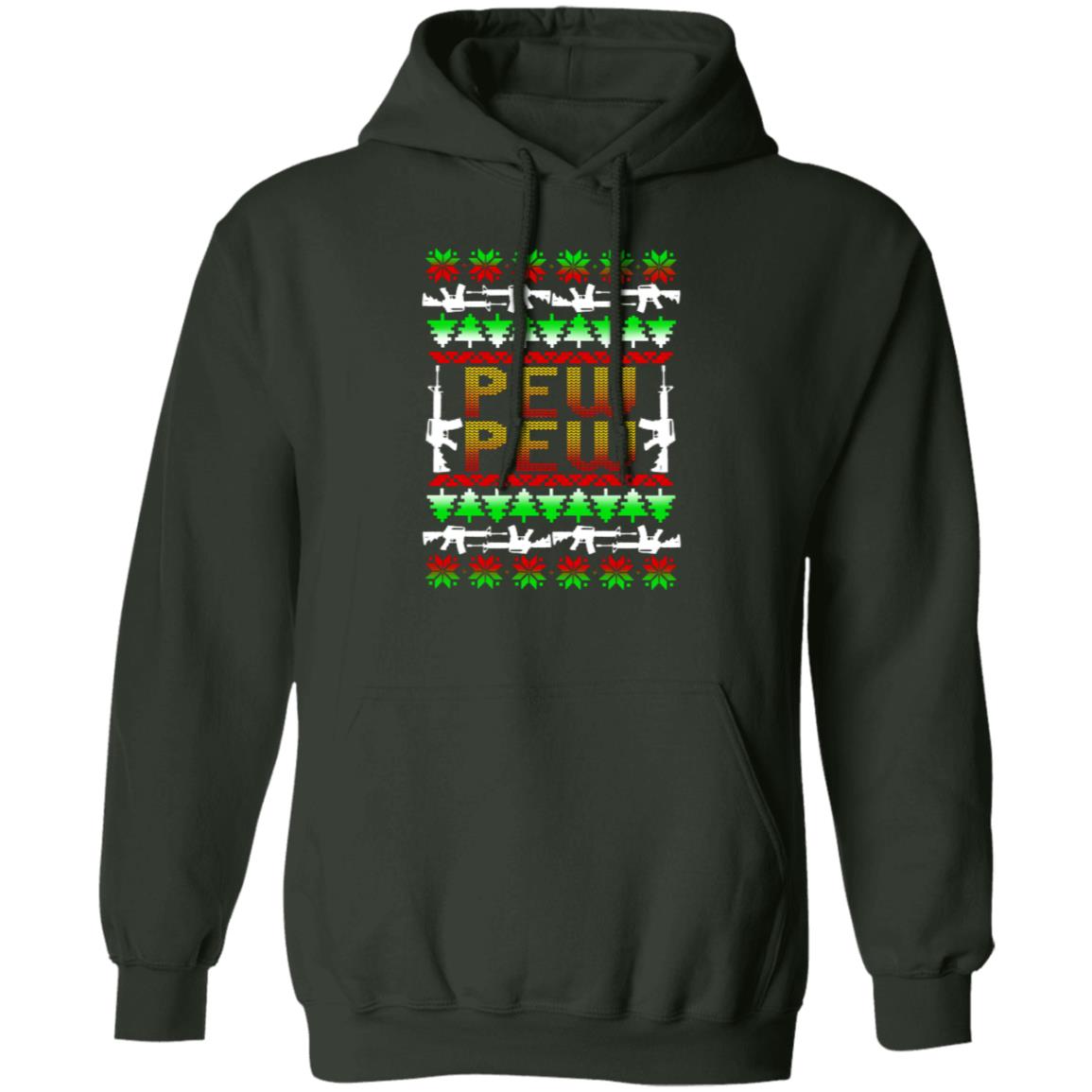 Pew Pew Gun Christmas Pullover Hoodie