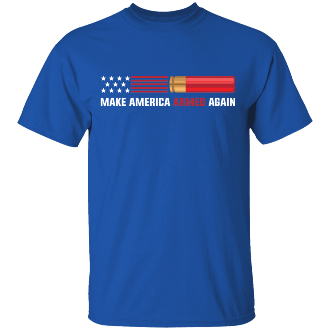 12 Gauge Make American Armed Again Bullet American Flag USA T-Shirt