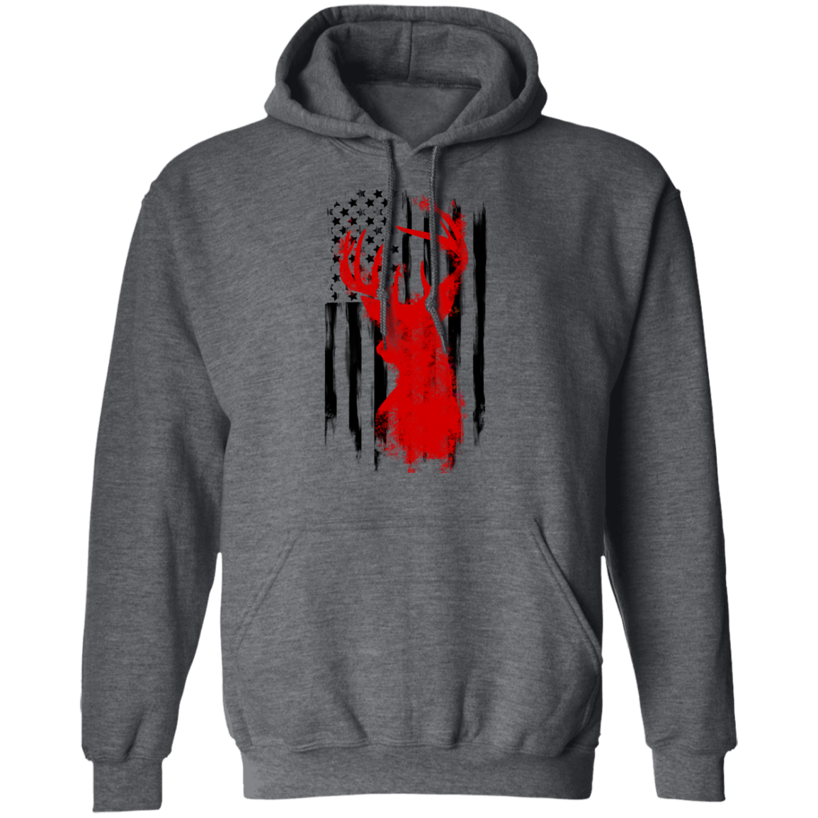 American Flag Hunting Deer Pullover Hoodie