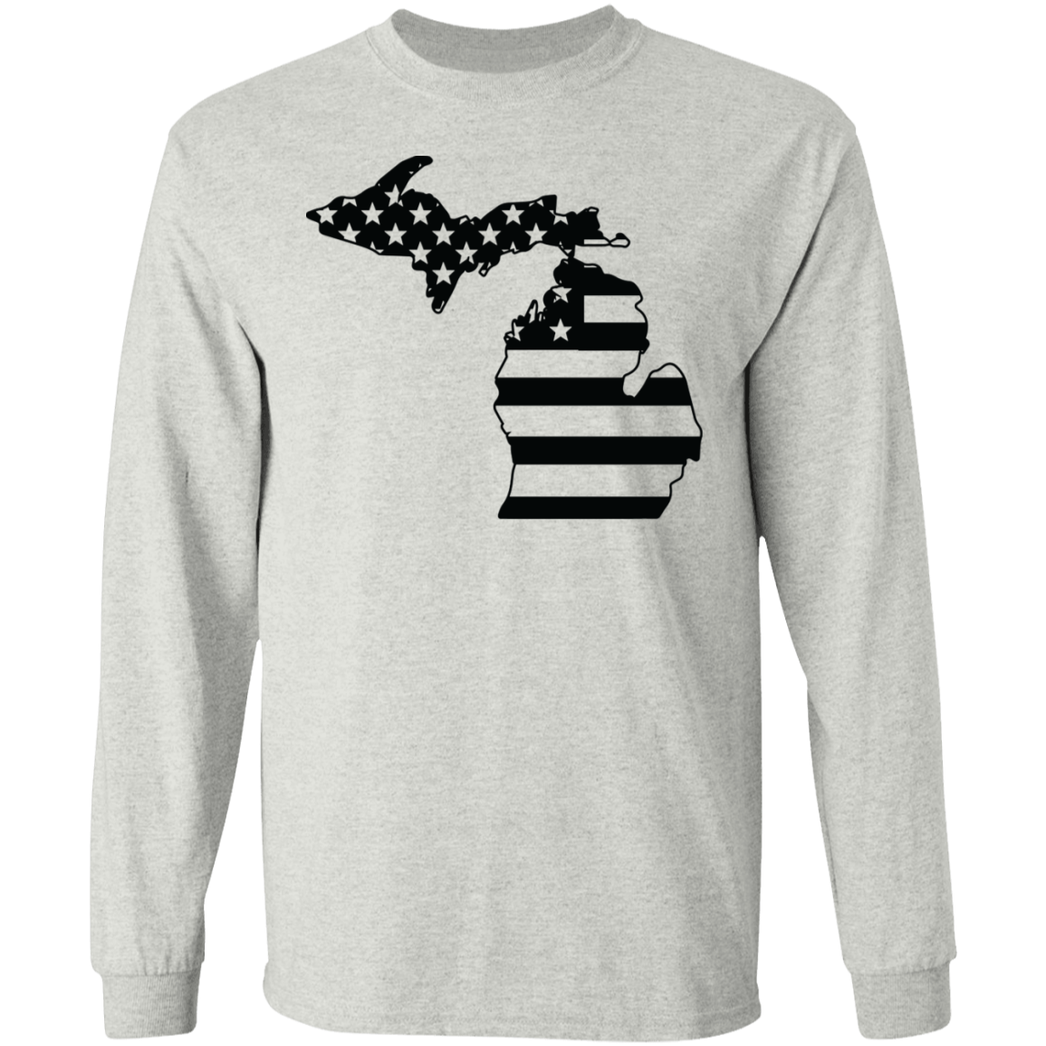 Michigan American Flag State Long Sleeve T-Shirt