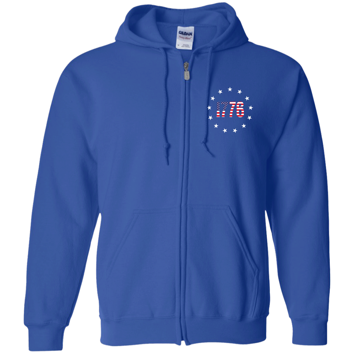 1776 Betsy Ross American Flag Zip Up Hooded Sweatshirt