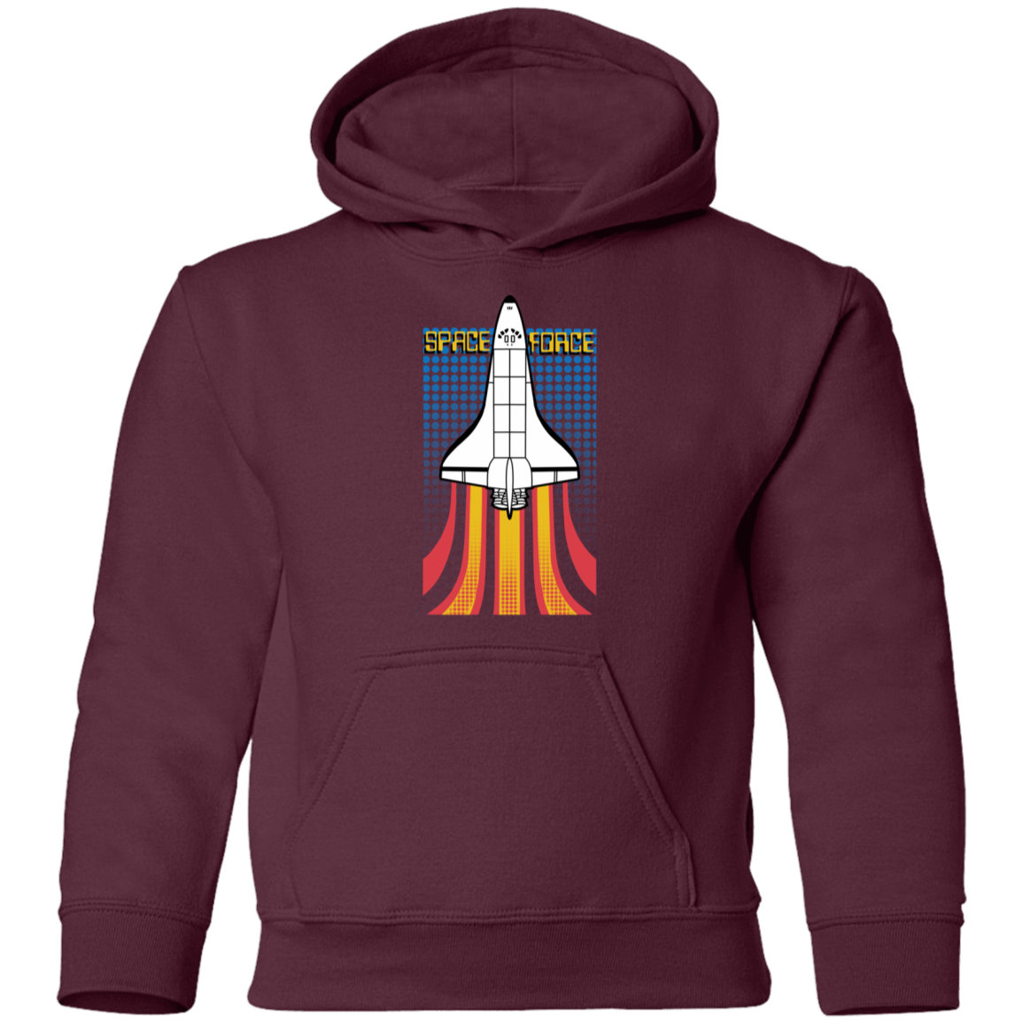 Youth Space Force Retro 80s Pullover Hoodie