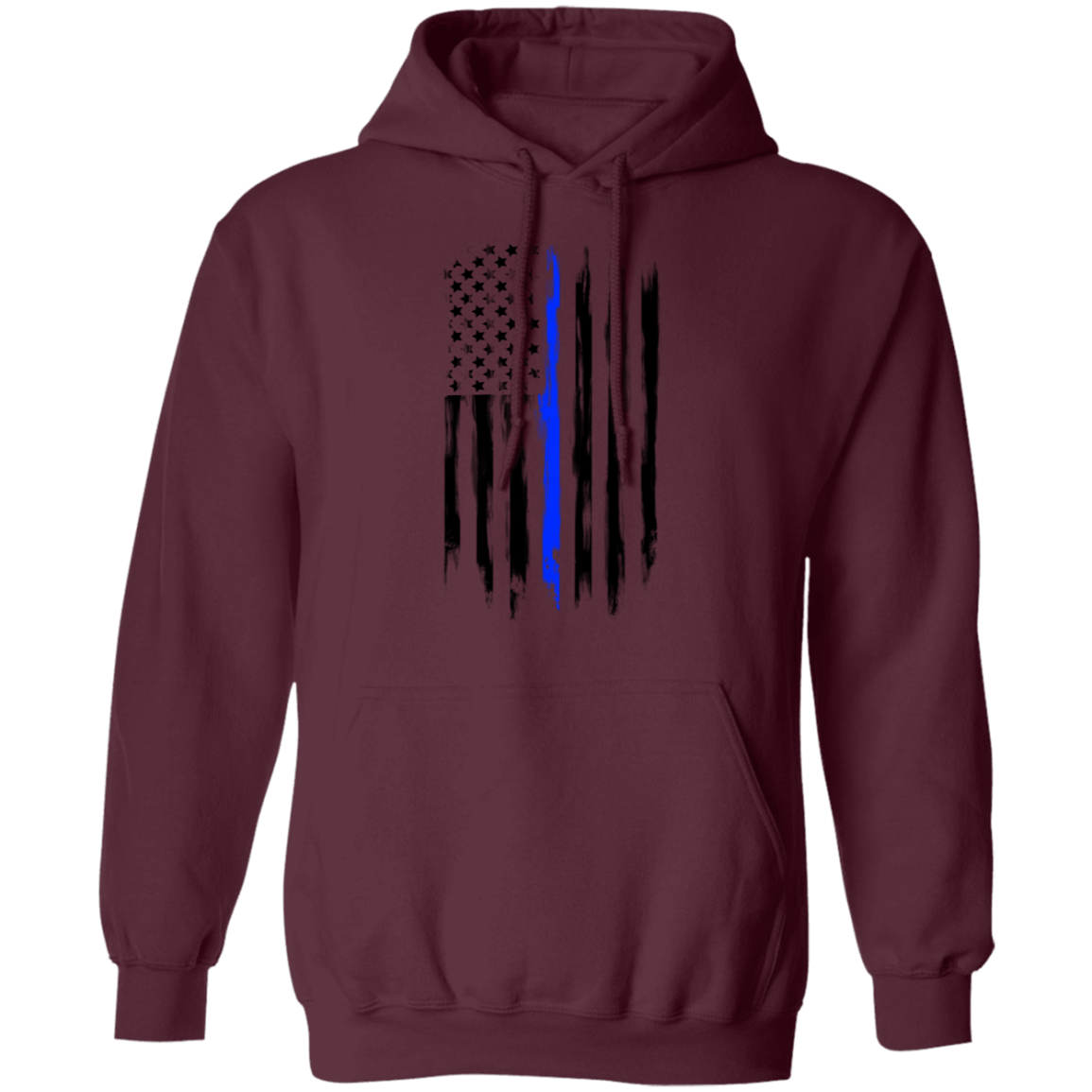 Law Enforcement Thin Blue Line American Flag Pullover Hoodie