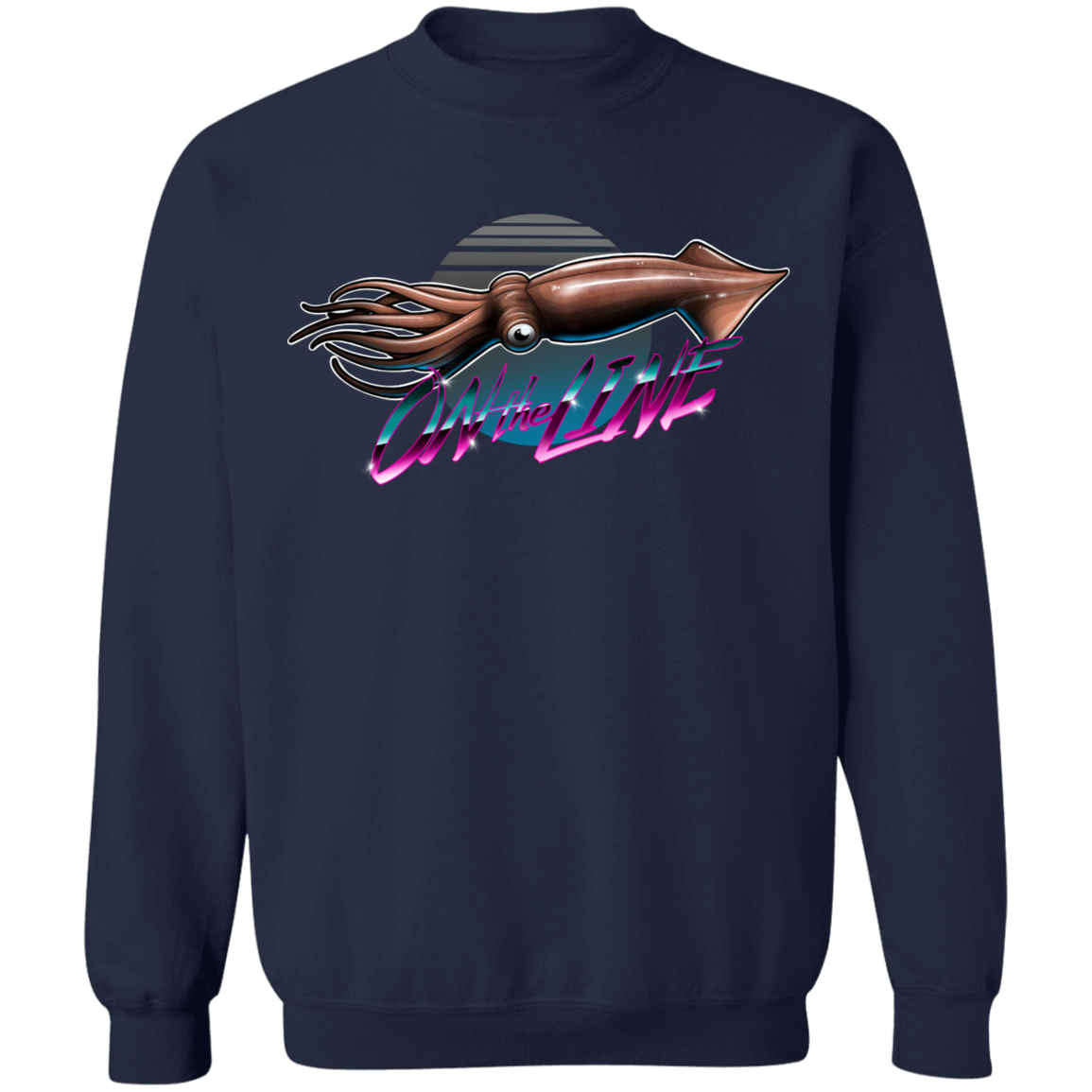 Giant Squid On The Line Saltwater Crewneck Sweatshirt