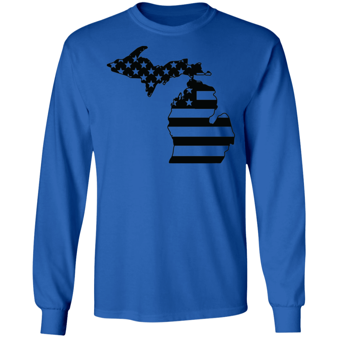 Michigan American Flag State Long Sleeve T-Shirt