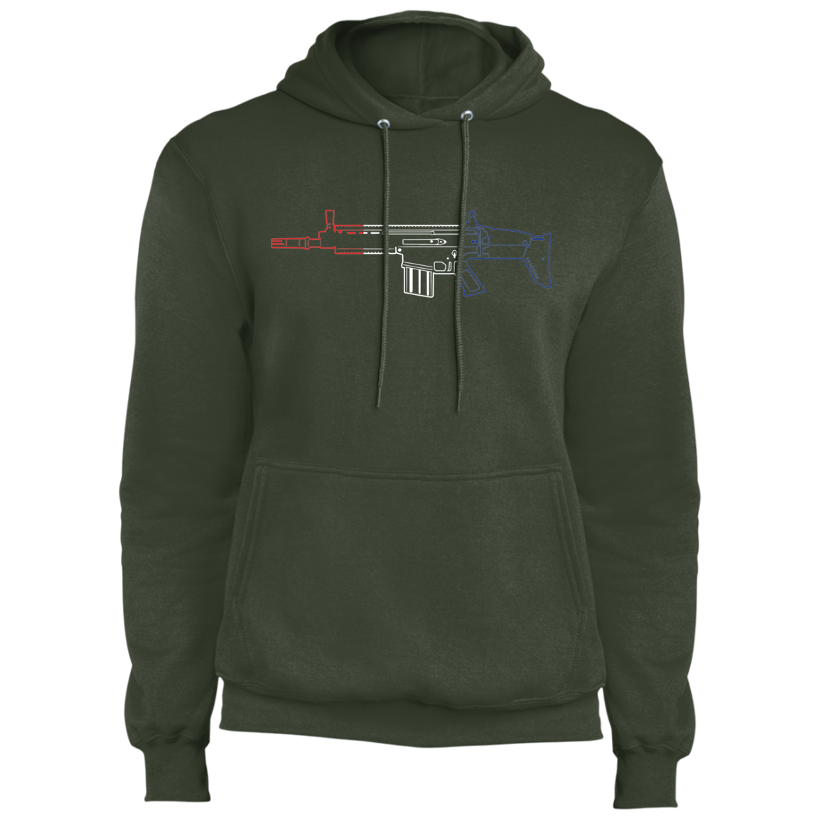 Scar Firearm Rifle Red White Blue Pullover Hoodie