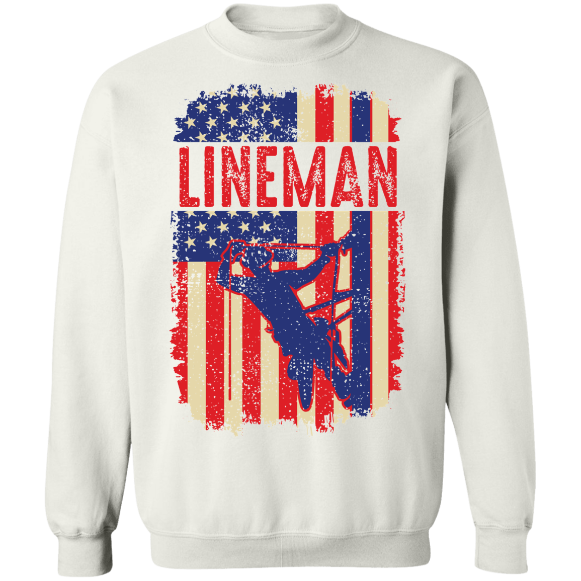 Lineman American Flag Crewneck Sweatshirt