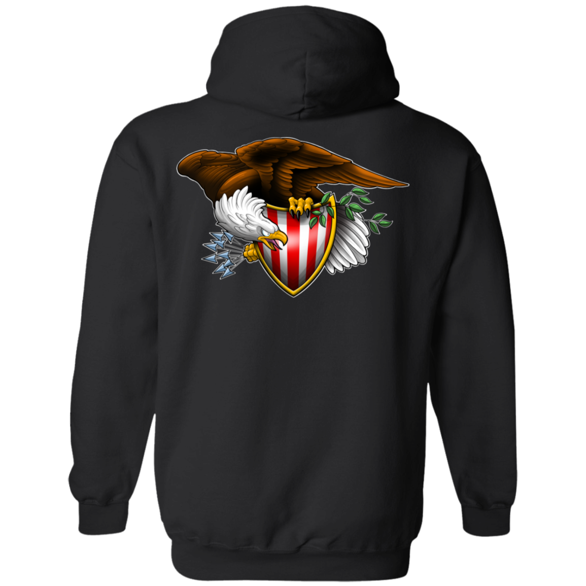 Patriot American Bald Eagle Double Sided Pullover Hoodie