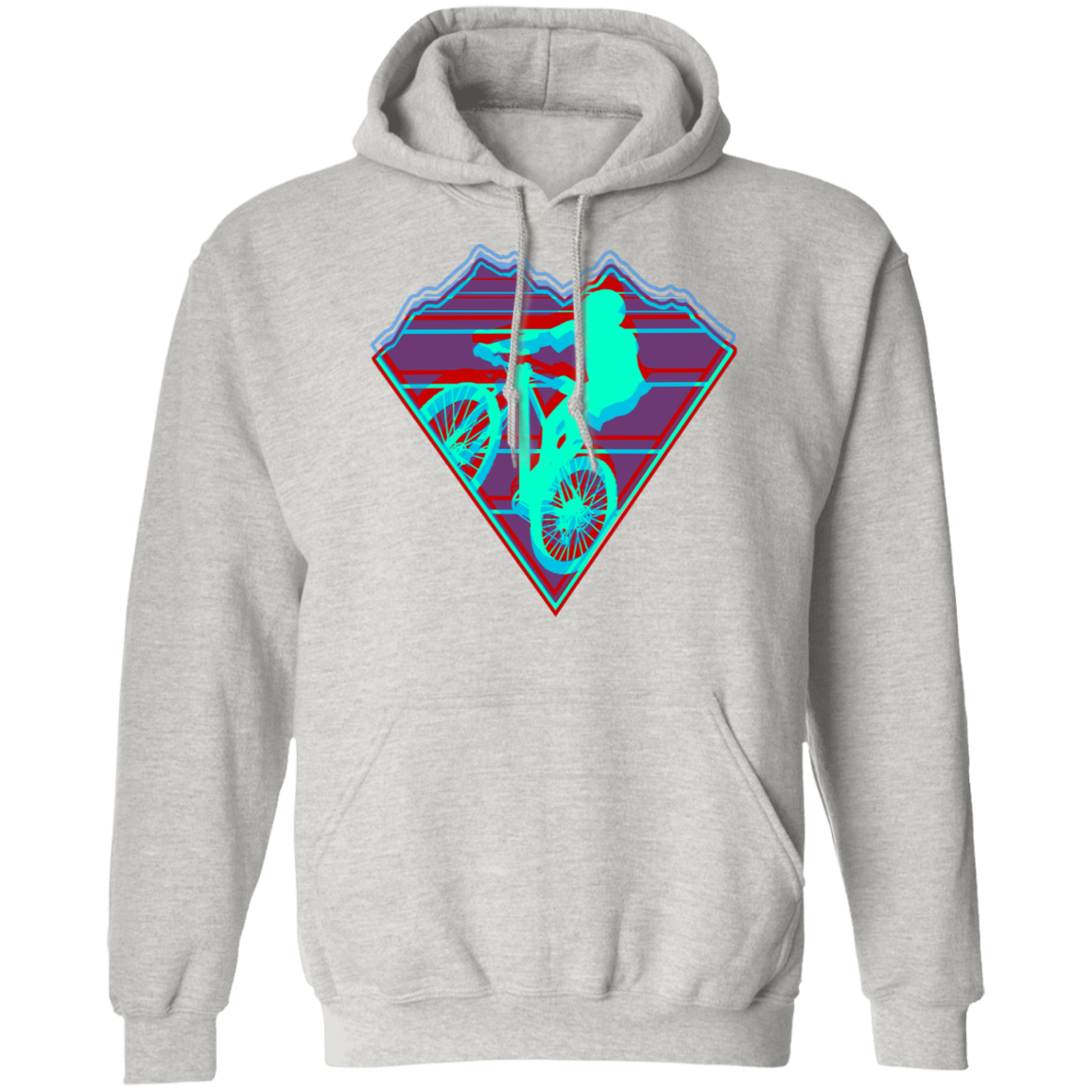 Retro Mountain Biker Pullover Hoodie