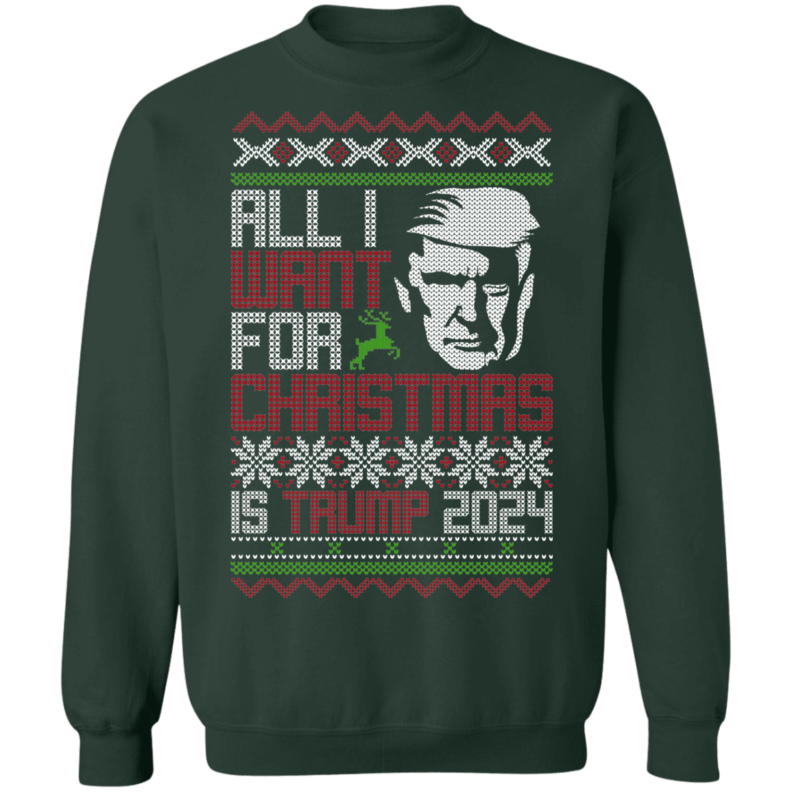 All I Want For Christmas Is Trump 2024 Christmas Party Crewneck Sweatshirt