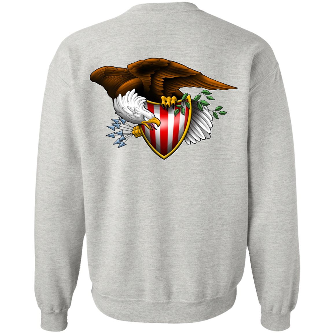 Patriot American Bald Eagle Double Sided Crewneck Sweatshirt