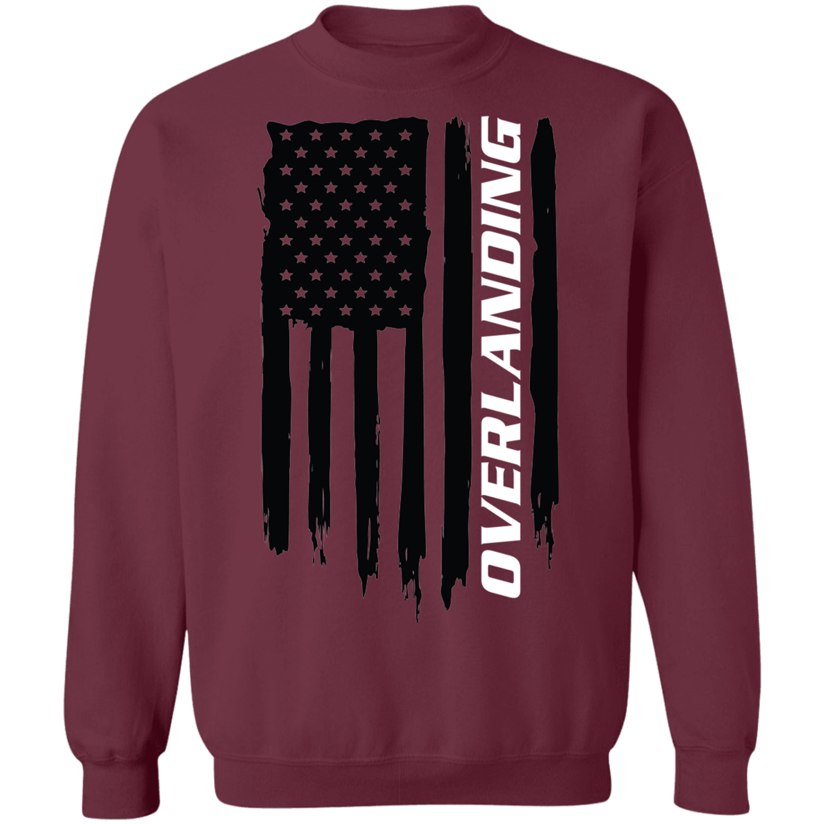 Overlanding 4x4 Off-Road American Flag Crewneck Sweatshirt