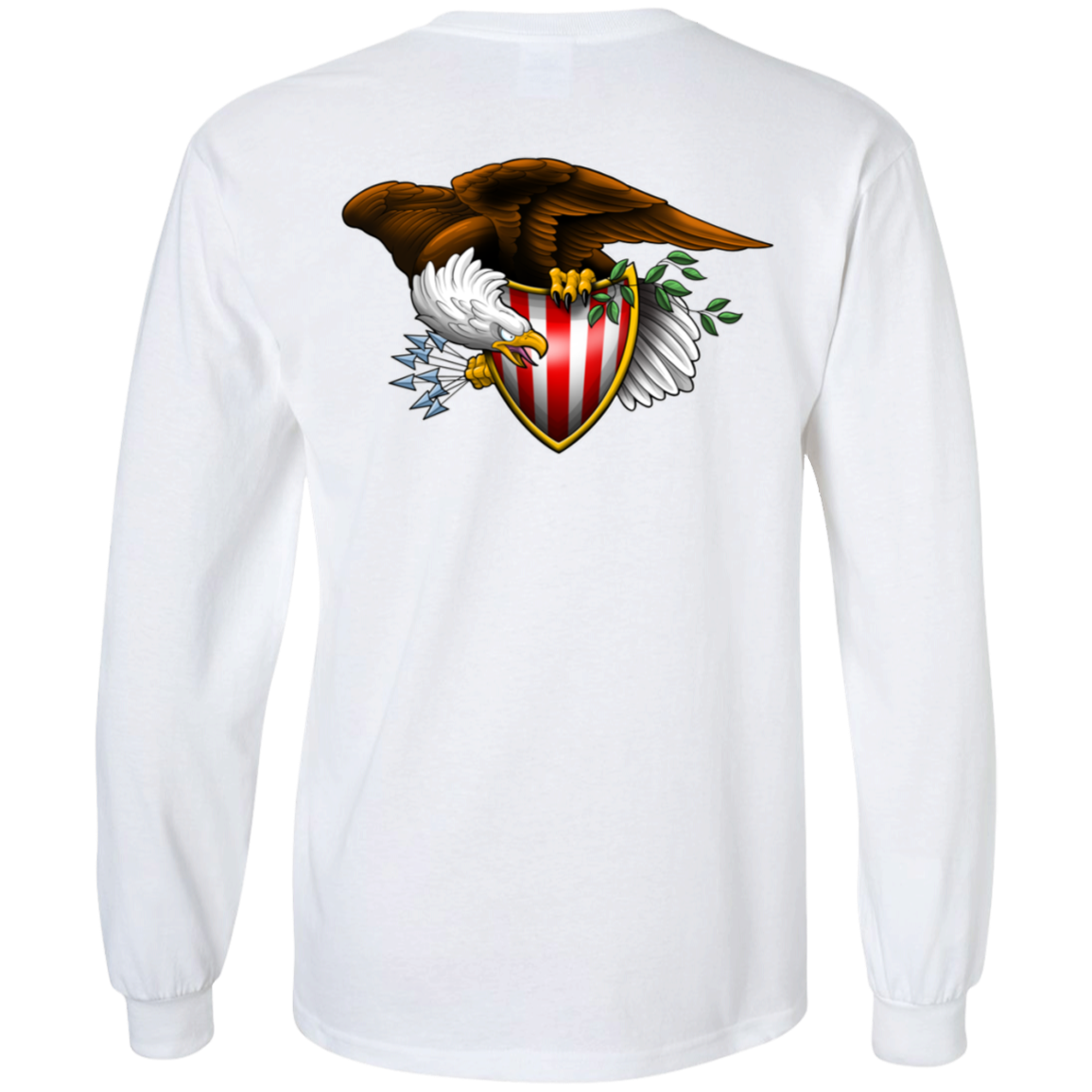 Patriot American Bald Eagle Double Sided Long Sleeve T-Shirt