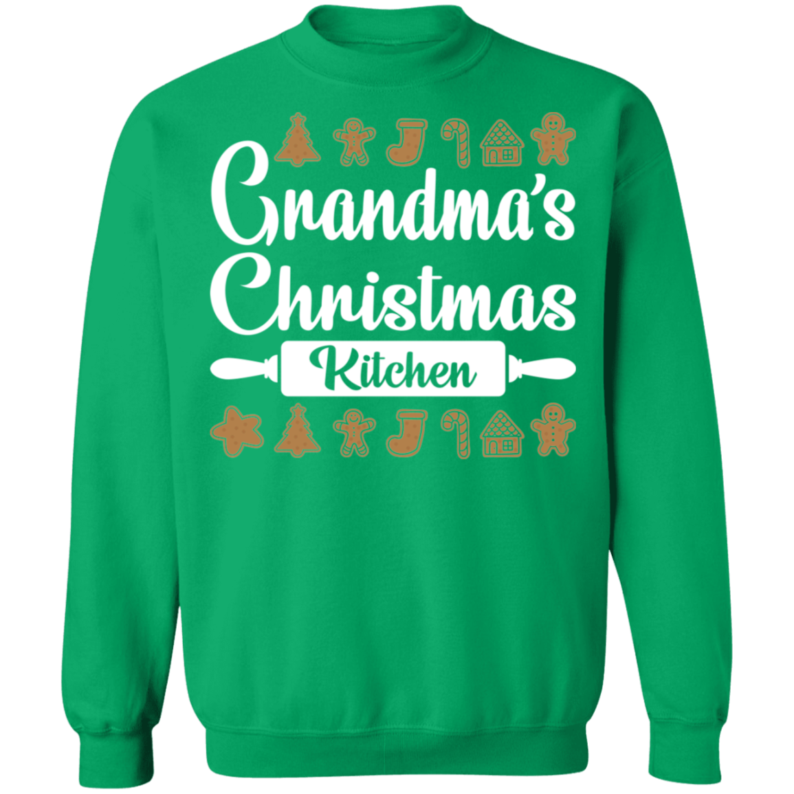 Grandma's Christmas Kitchen Gingerbread Cookies Christmas Crewneck Sweatshirt