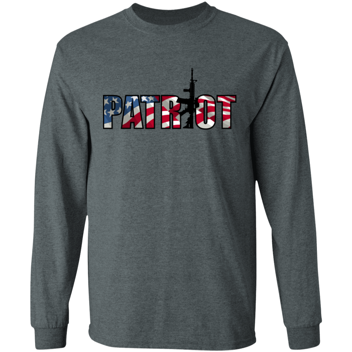 Patriot American Flag Defense Long Sleeve T-Shirt