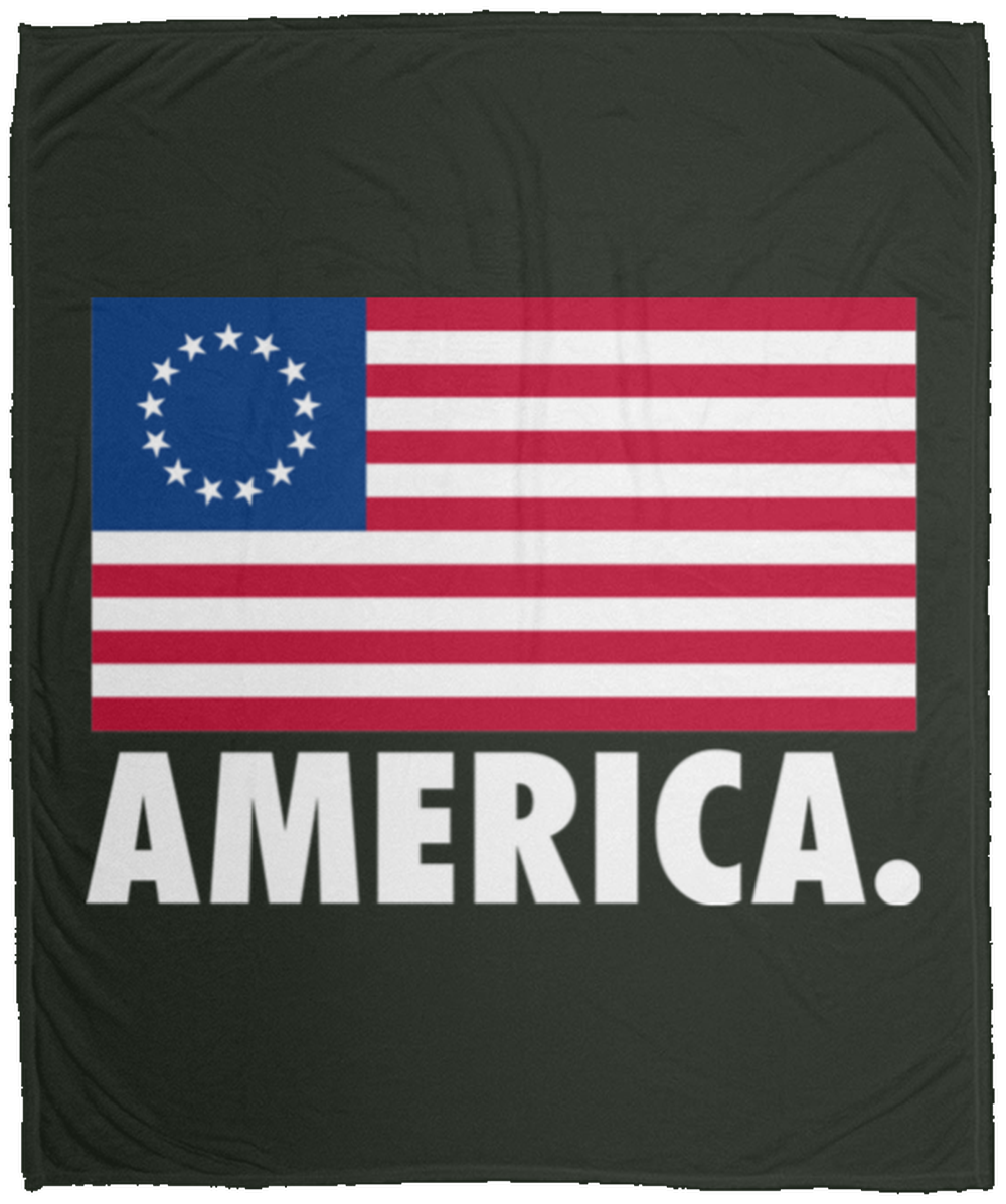 Betsy Ross American Flag Fleece Blanket - 50x60