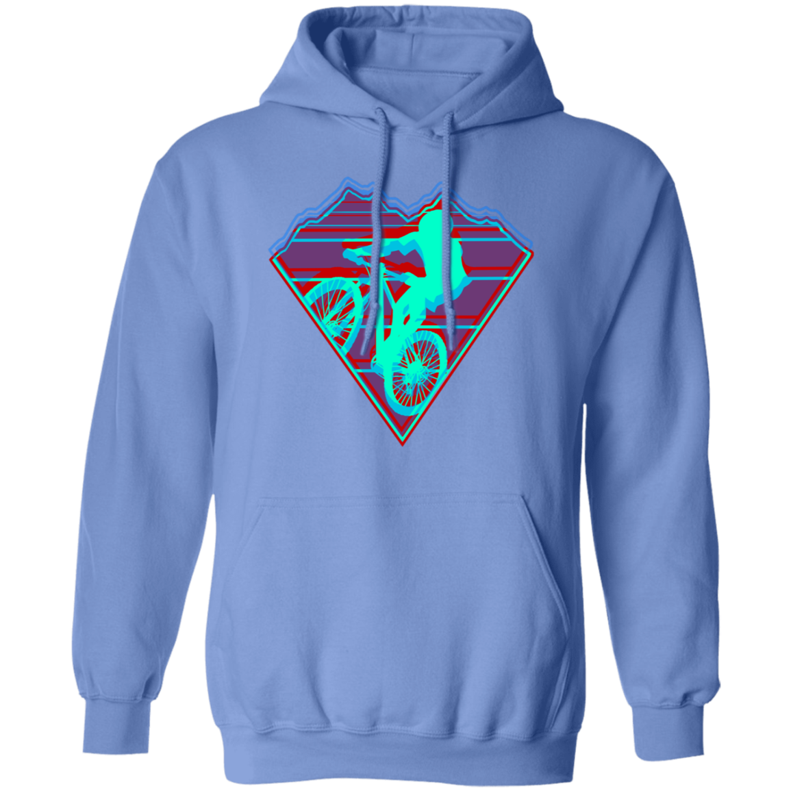 Retro Mountain Biker Pullover Hoodie