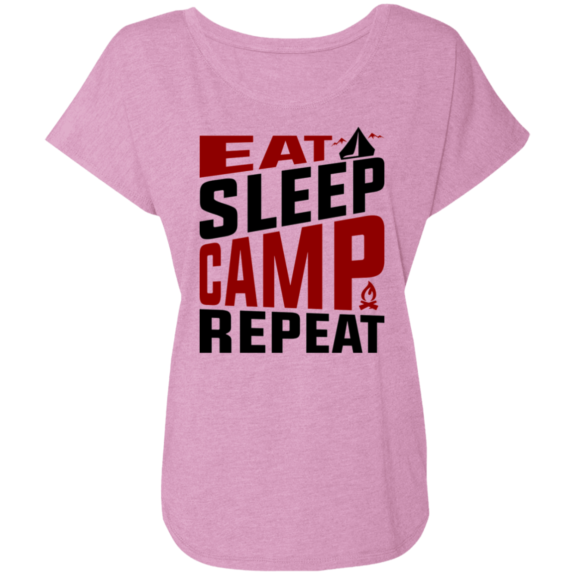 Eat Sleep Camp Repeat Camping Women's Dolman Sleeve
