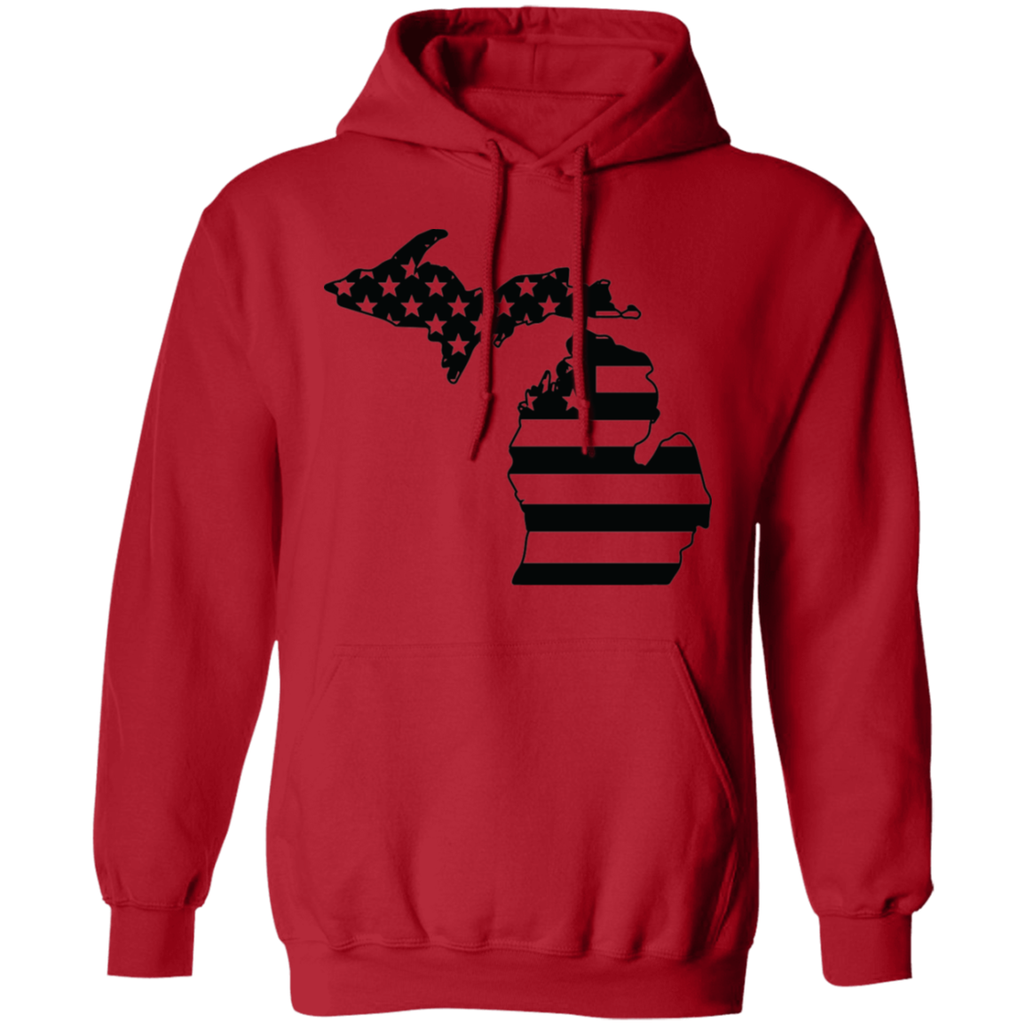 Michigan State American Flag Pride Pullover Hoodie