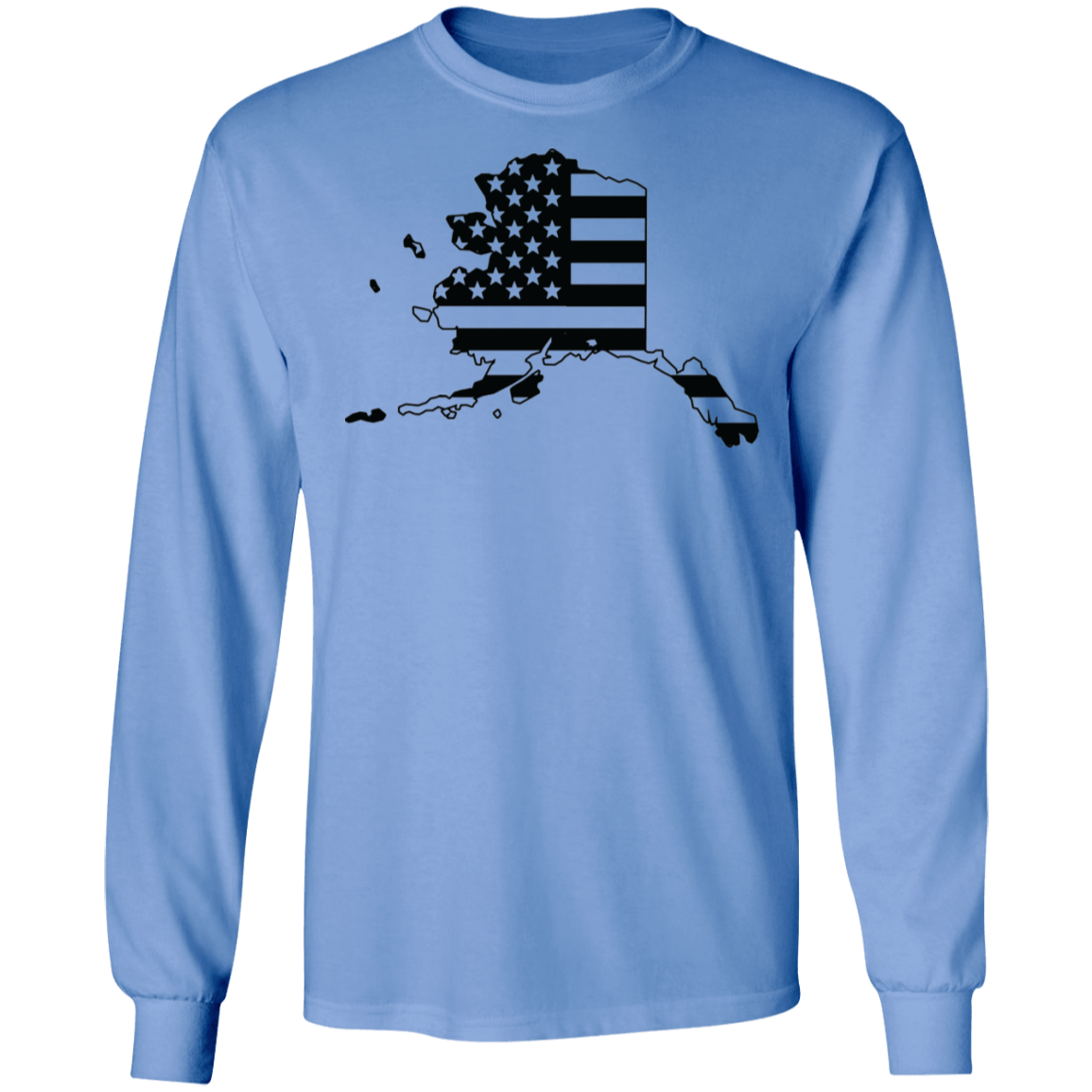 Alaska American Flag State Long Sleeve T-Shirt
