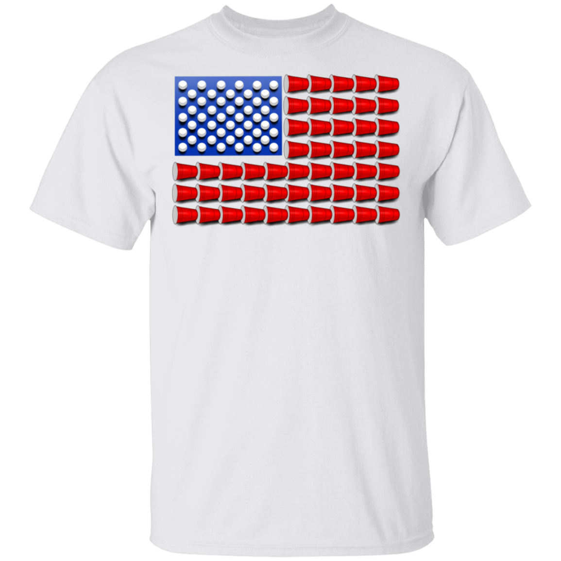 Beer Pong Red Cup American Flag T-Shirt