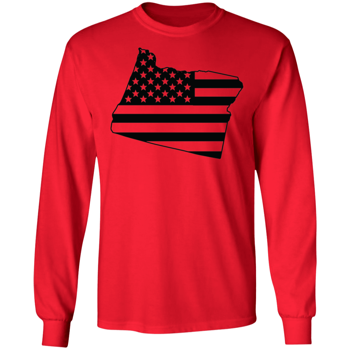 Oregon American Flag State Long Sleeve T-Shirt