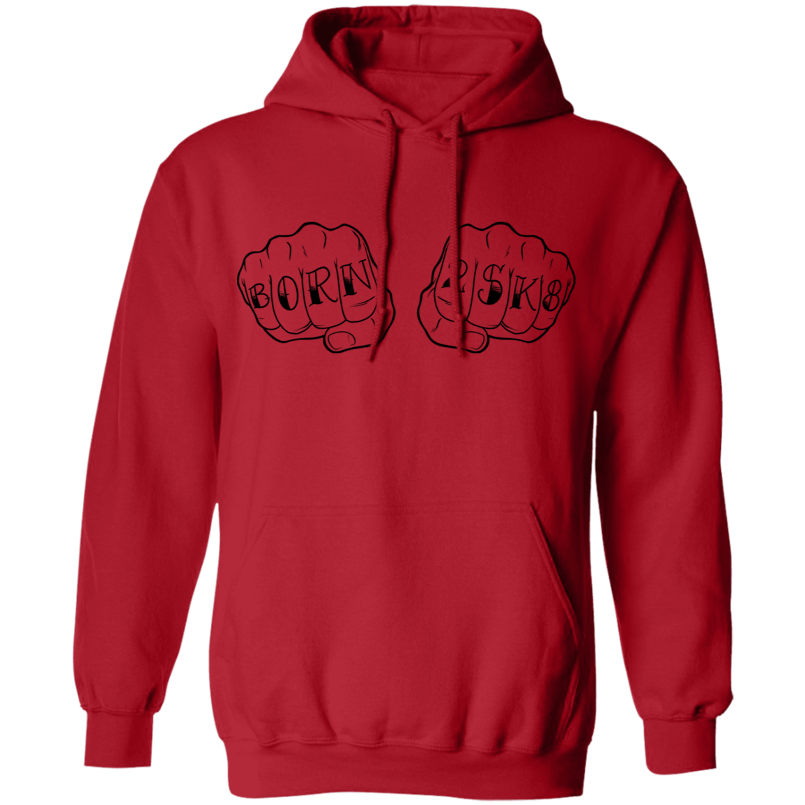 Born 2SK8 To Skateboard Knuckles Pullover Hoodie