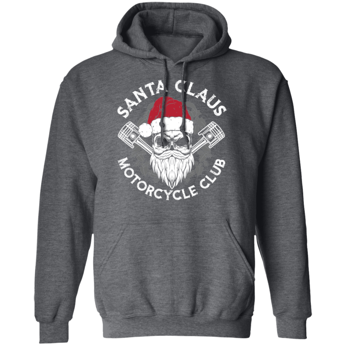Santa Claus Motorcycle Club Piston Skull Motorcycle Pullover Hoodie