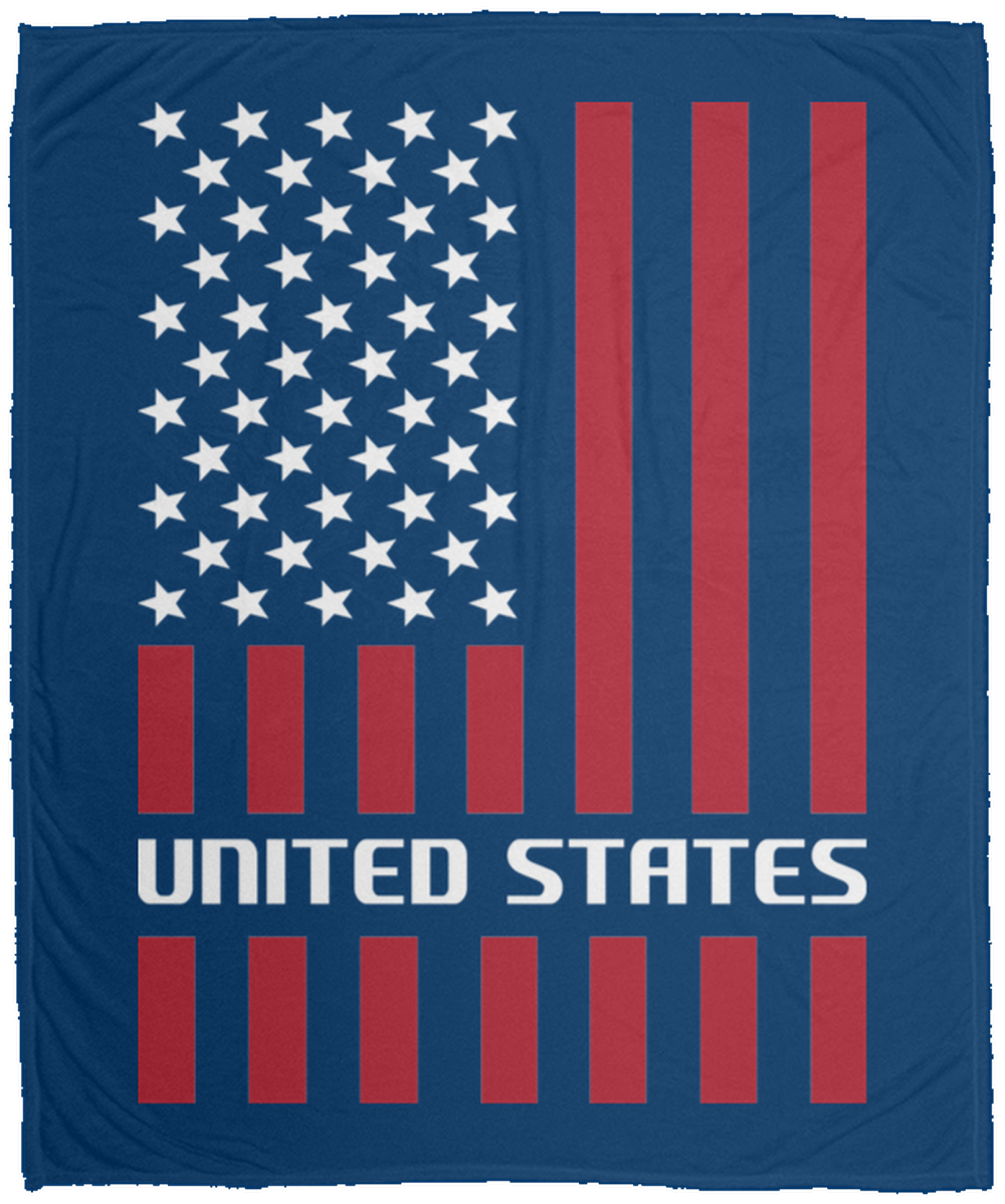 United States American Flag Fleece Blanket - 50x60