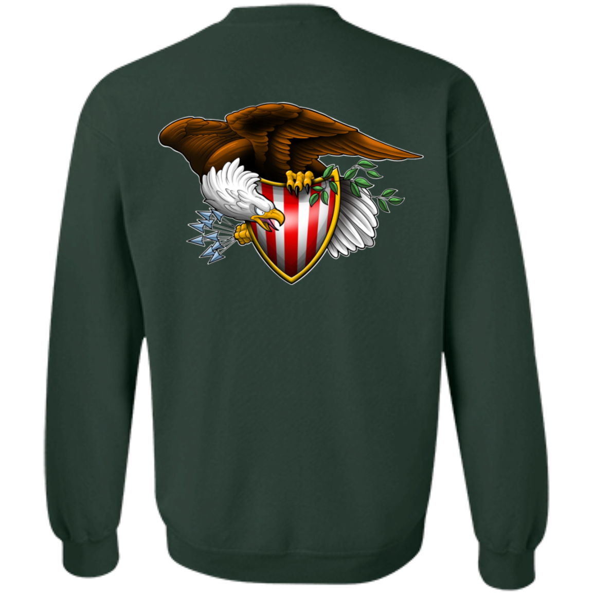 Patriot American Bald Eagle Double Sided Crewneck Sweatshirt