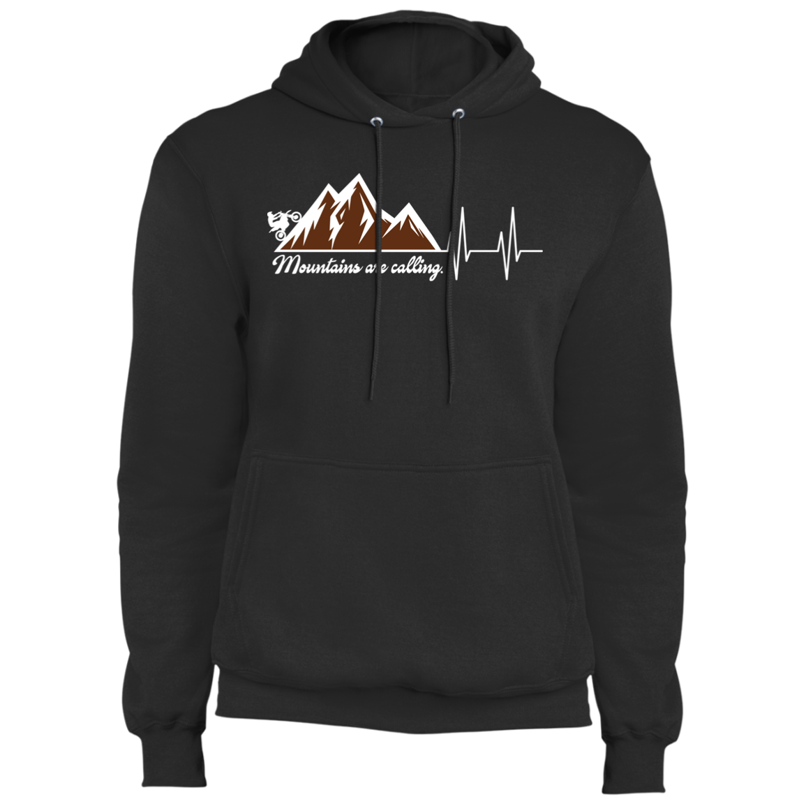 Mountains Are Calling Dirt Bike Heart Beat Pullover Hoodie