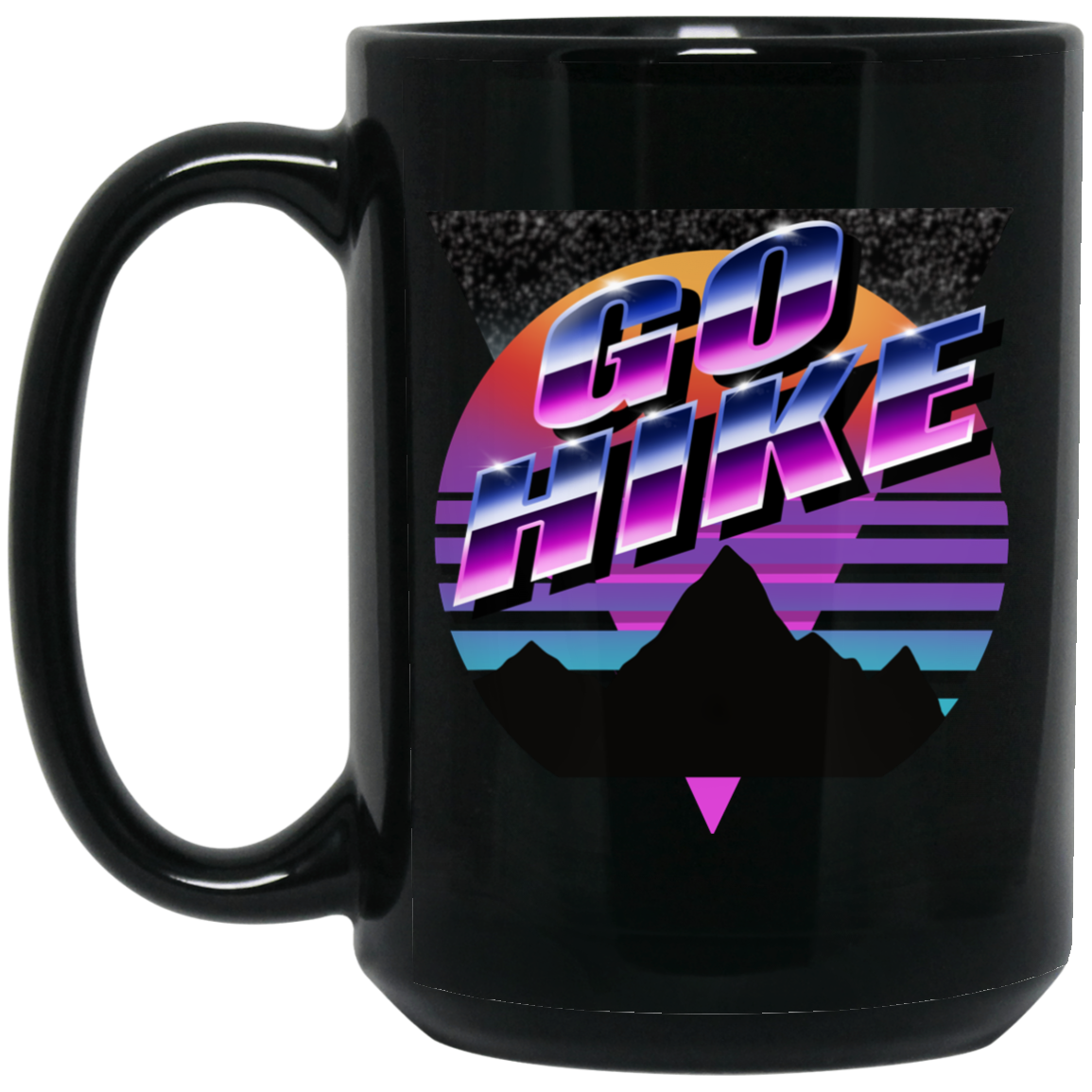 Go Hike 15 oz. Black Coffee Mug