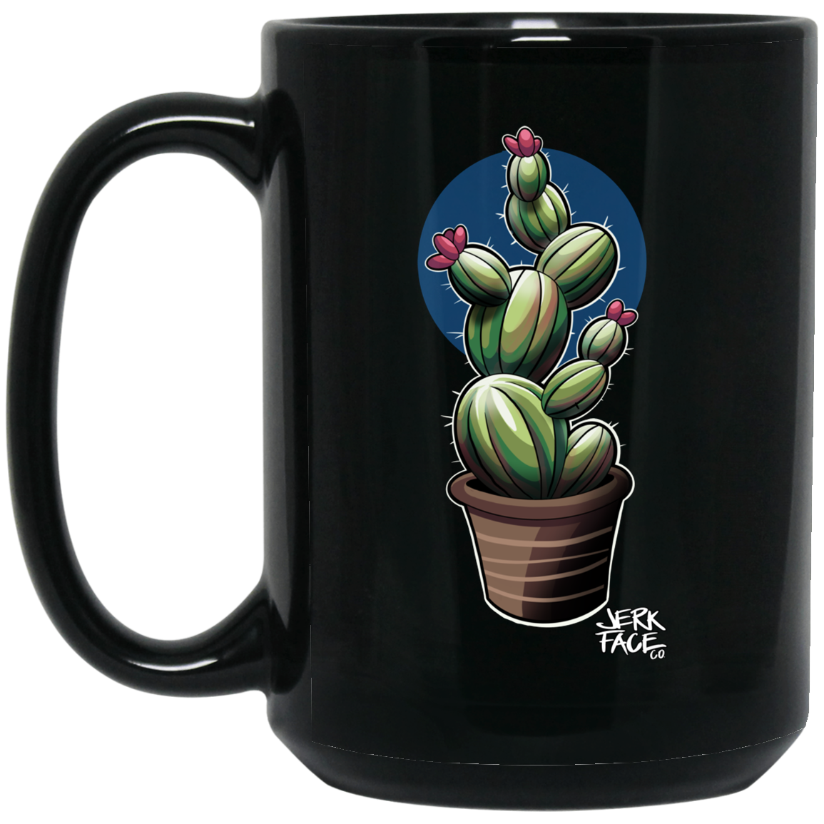 Planter Cactus 15 oz. Black Coffee Mug