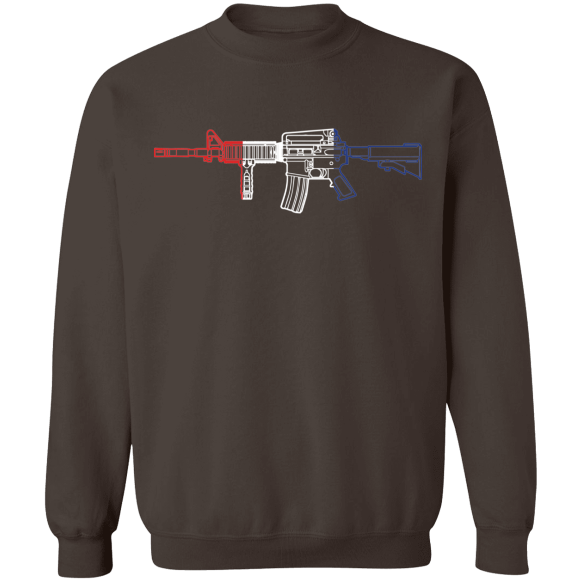 AR-15 Firearm Rifle Red White Blue Crewneck Sweatshirt