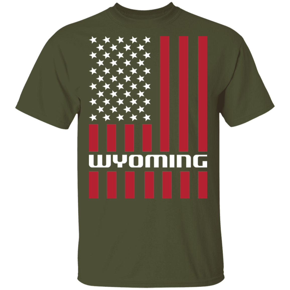 Wyoming American Flag USA T-Shirt