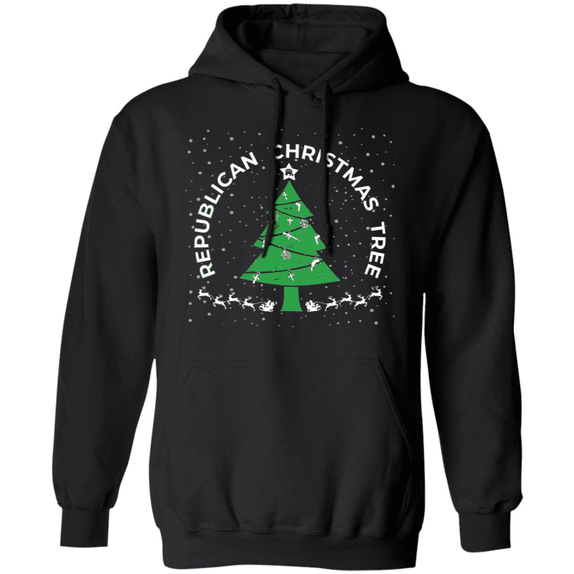 Republican Christmas Tree Ugly Christmas Pullover Hoodie