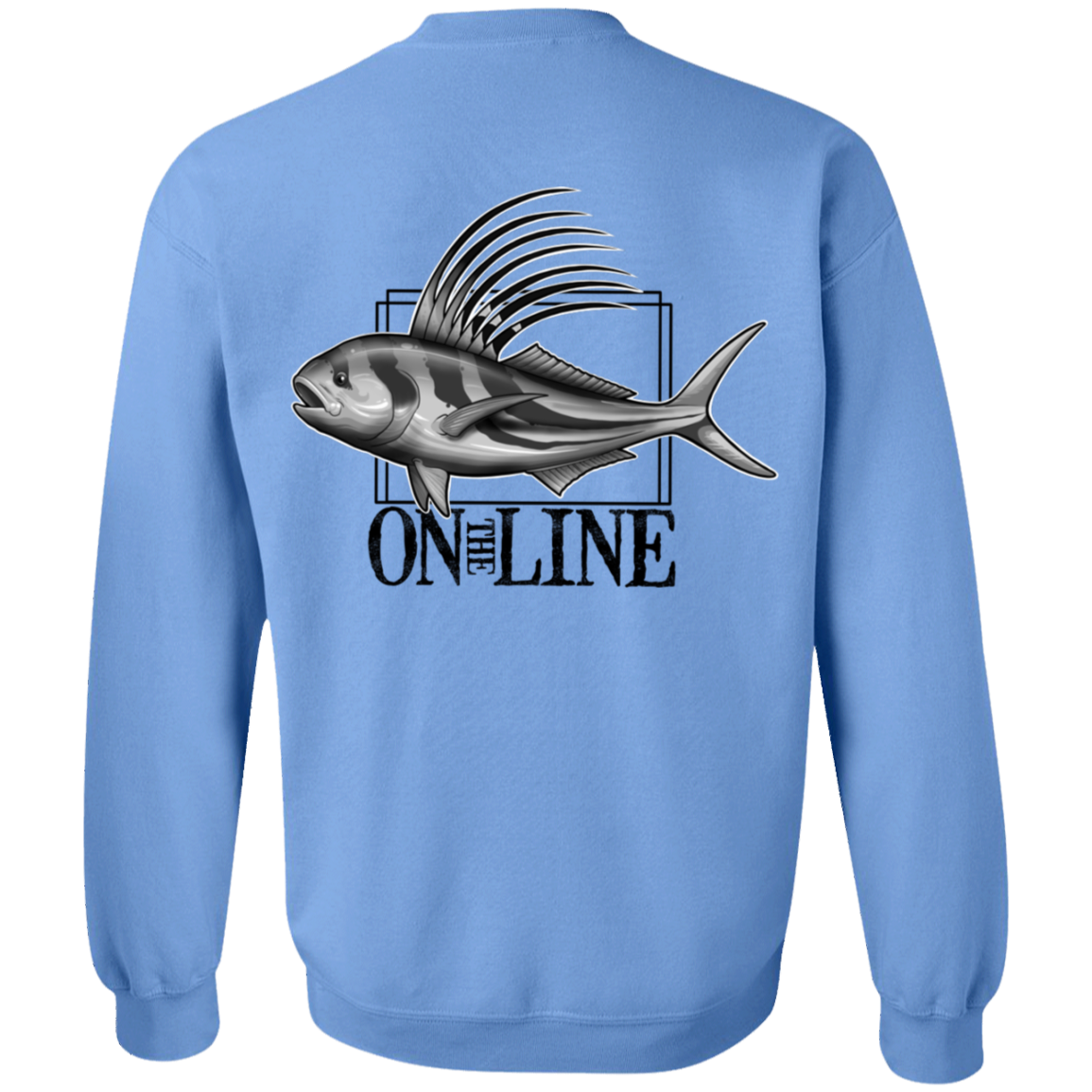 Rooster Fish On The Line Saltwater Double Sided Crewneck Sweatshirt
