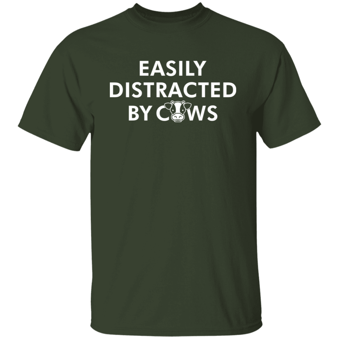 Easily Distracted By Cows Funny Farming T-Shirt