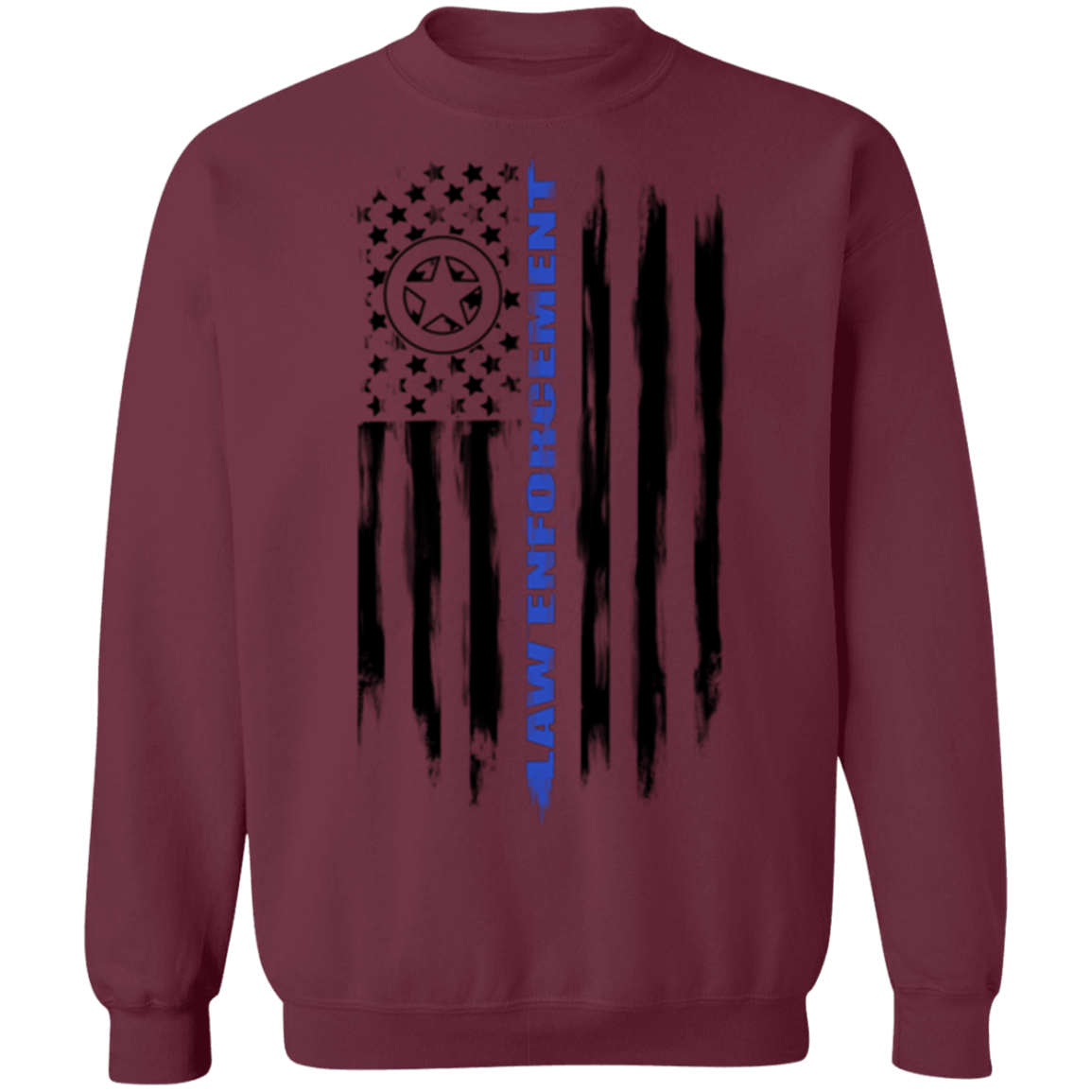 Law Enforcement Deputy Sheriff Police Officer Cop American Flag Crewneck Sweatshirt