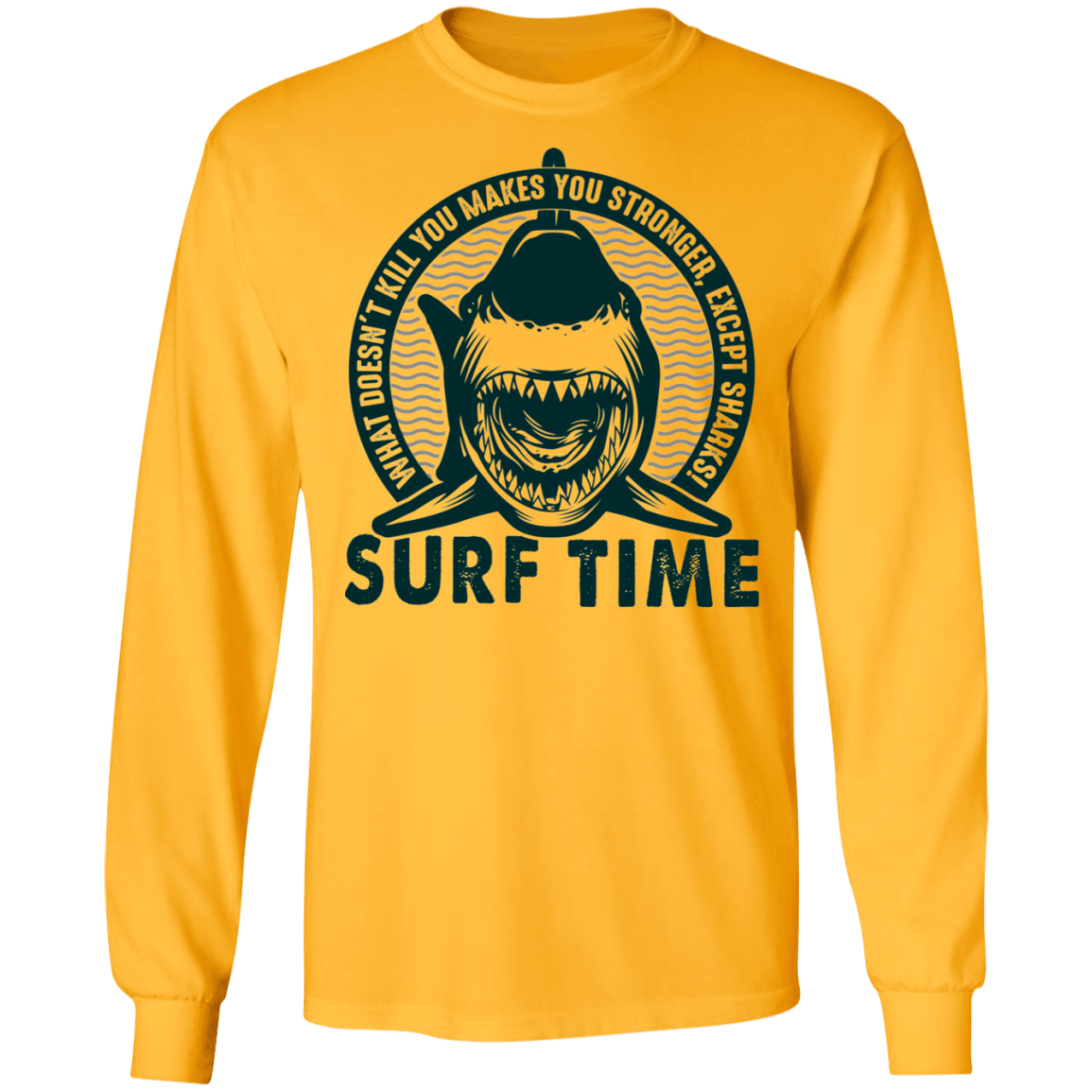 Surf Time Great White Shark Long Sleeve T-Shirt