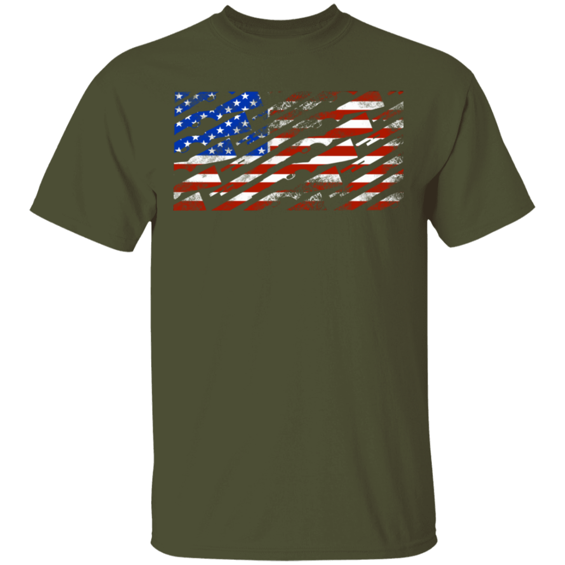 Shotgun Firearm American Flag T-Shirt