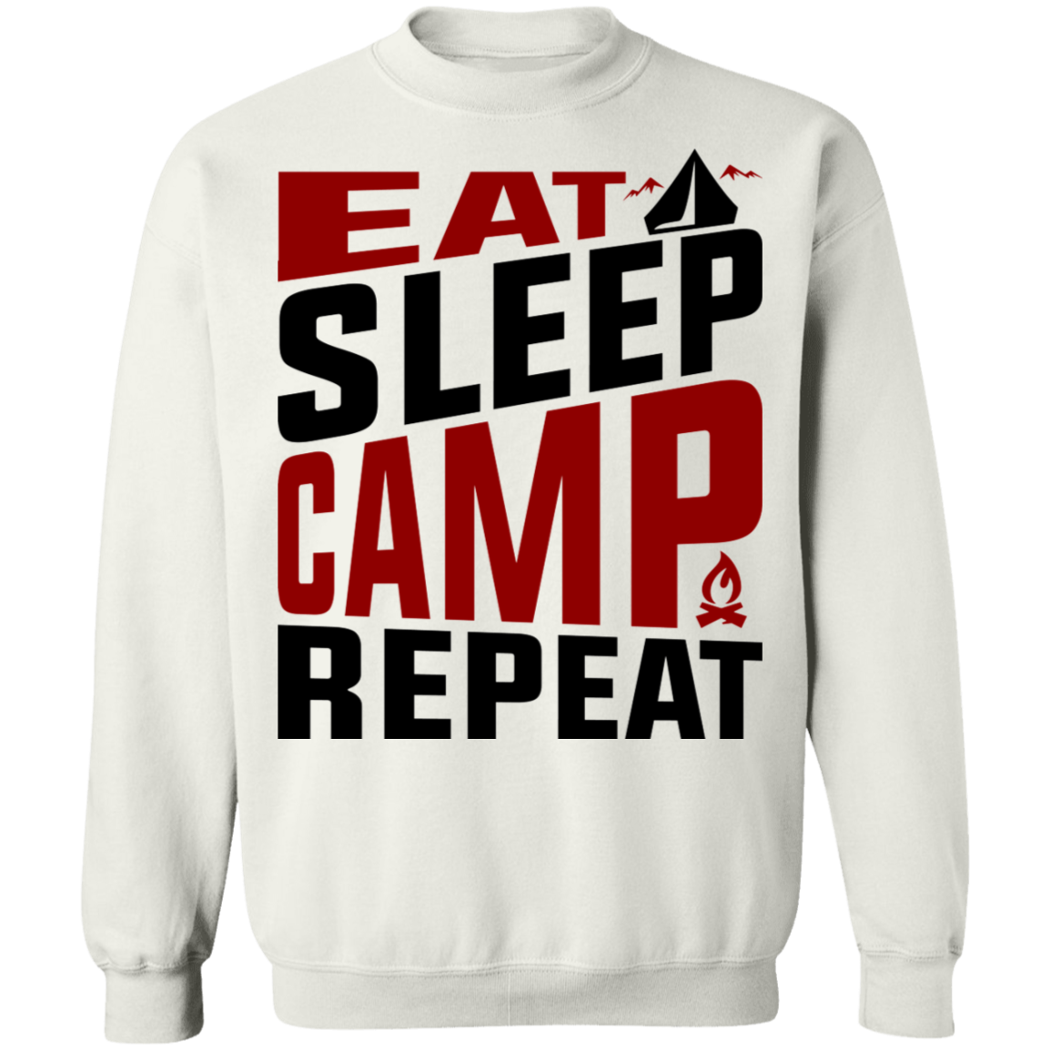 Eat Sleep Camp Repeat Camping Crewneck Sweatshirt