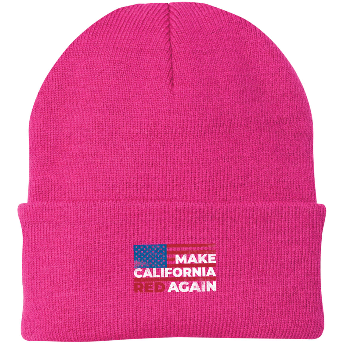 Make California Red Again American Flag Republican Beanie Cap