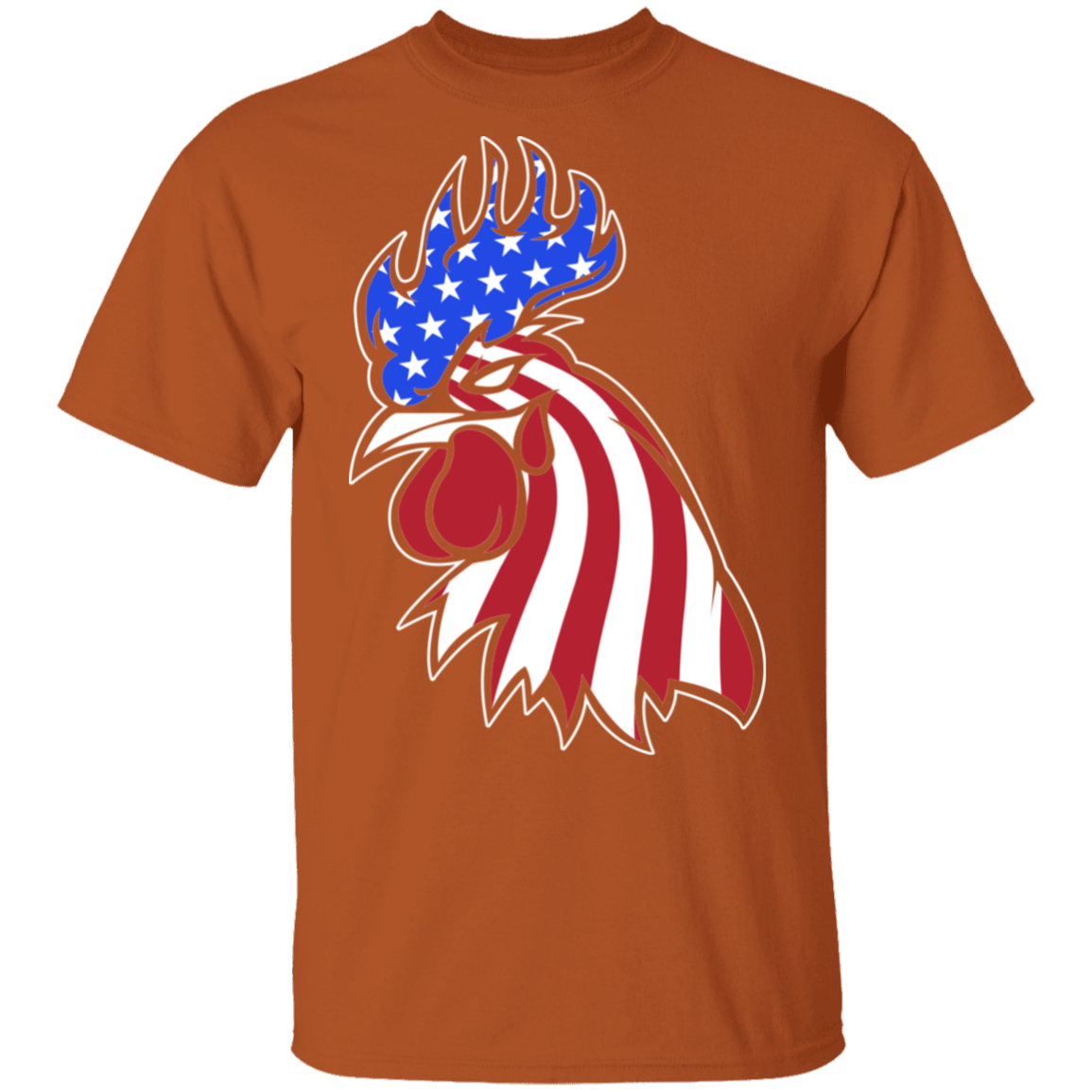 Rooster American Flag USA T-Shirt
