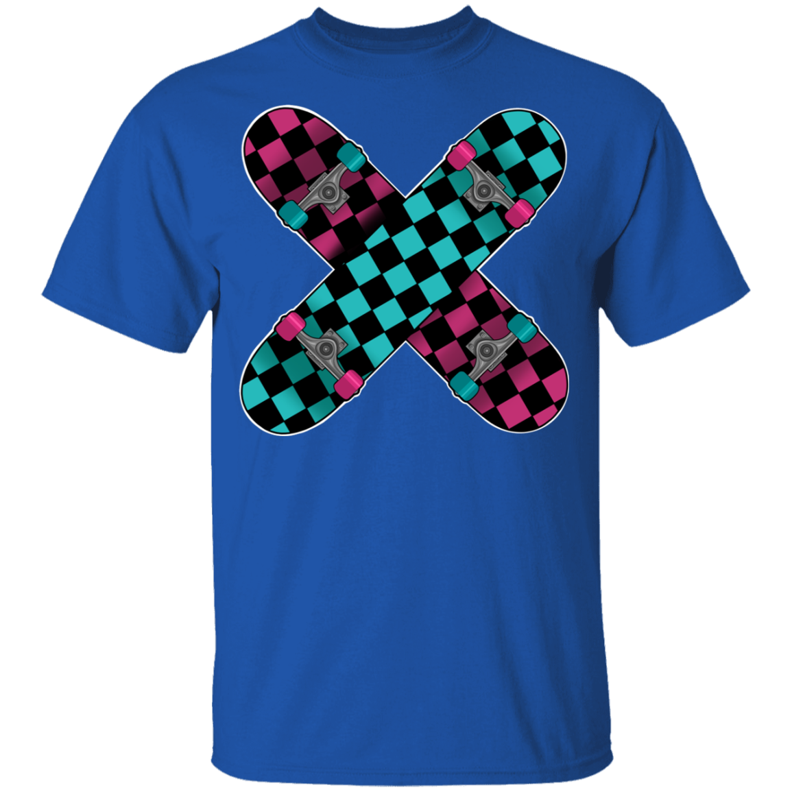Retro 80's Checkered Skateboards Skateboarding Youth T-Shirt