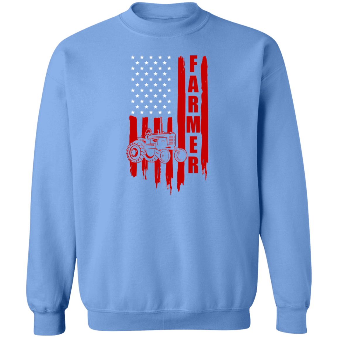 Farmer American Flag Tractor Crewneck Sweatshirt