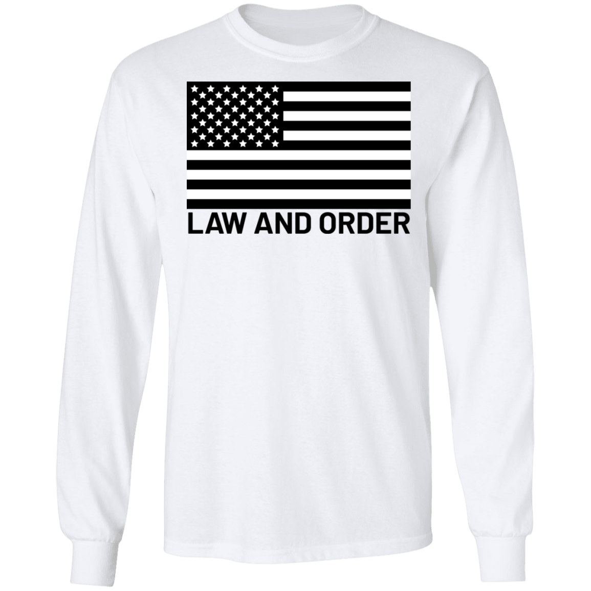 Law and Order American Flag Long Sleeve T-Shirt