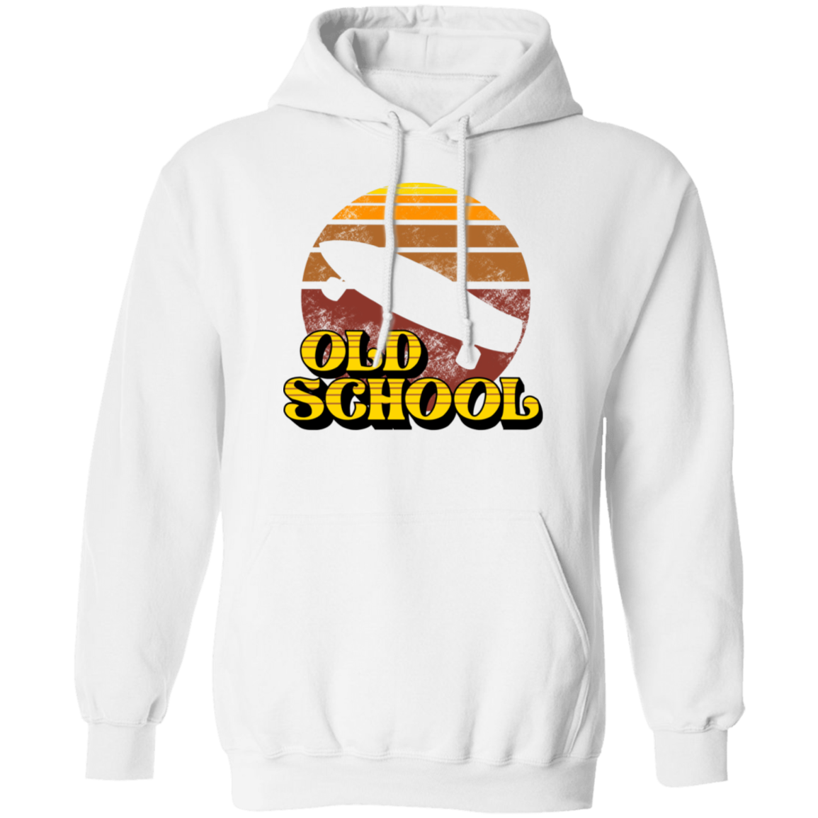 Old School Skateboard Short Board Long Board Pullover Hoodie