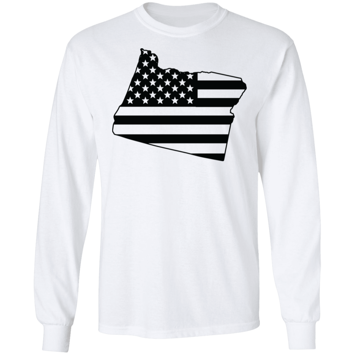 Oregon American Flag State Long Sleeve T-Shirt